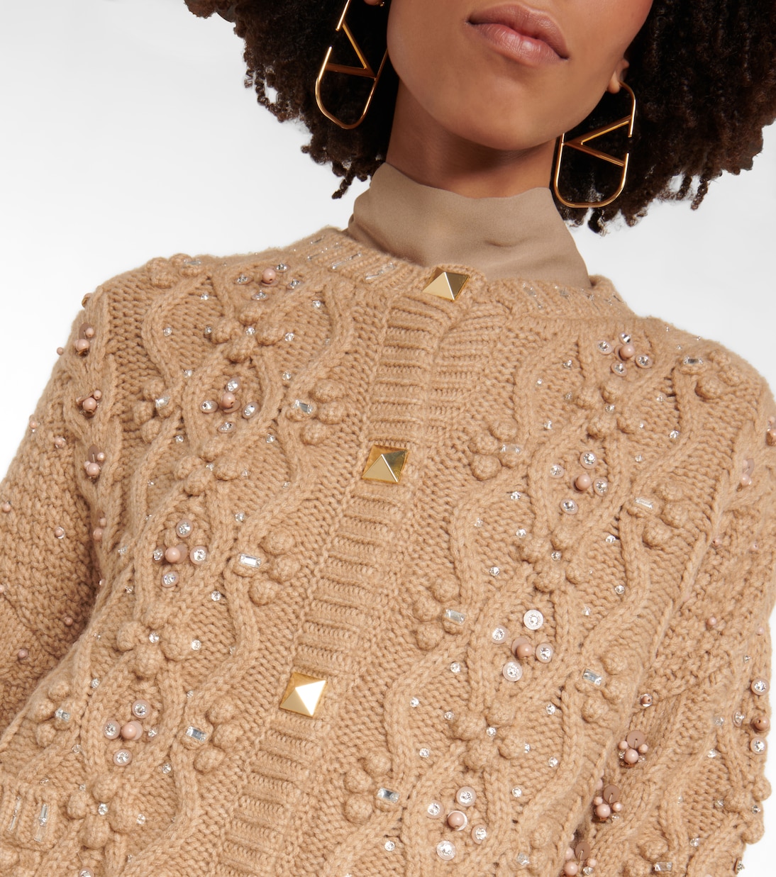 Cardigan in misto lana con cristalli | Valentino