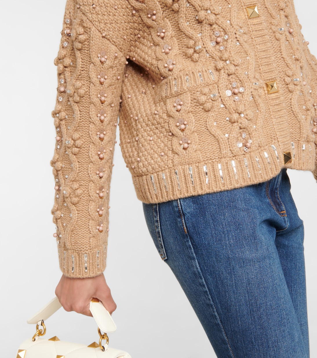 Cardigan in misto lana con cristalli | Valentino