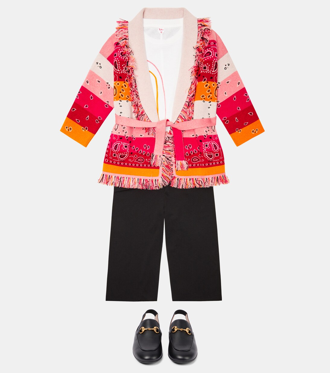 Cardigan Striped Bandana aus Kaschmir | Alanui Kids