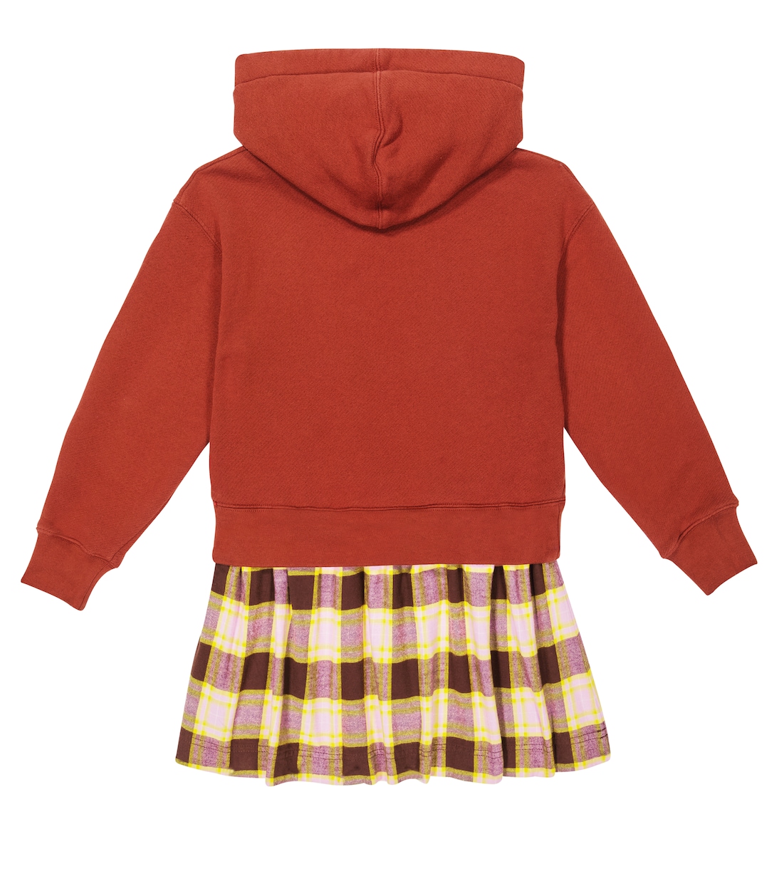 Abito in cotone a quadri con cappuccio | Palm Angels Kids