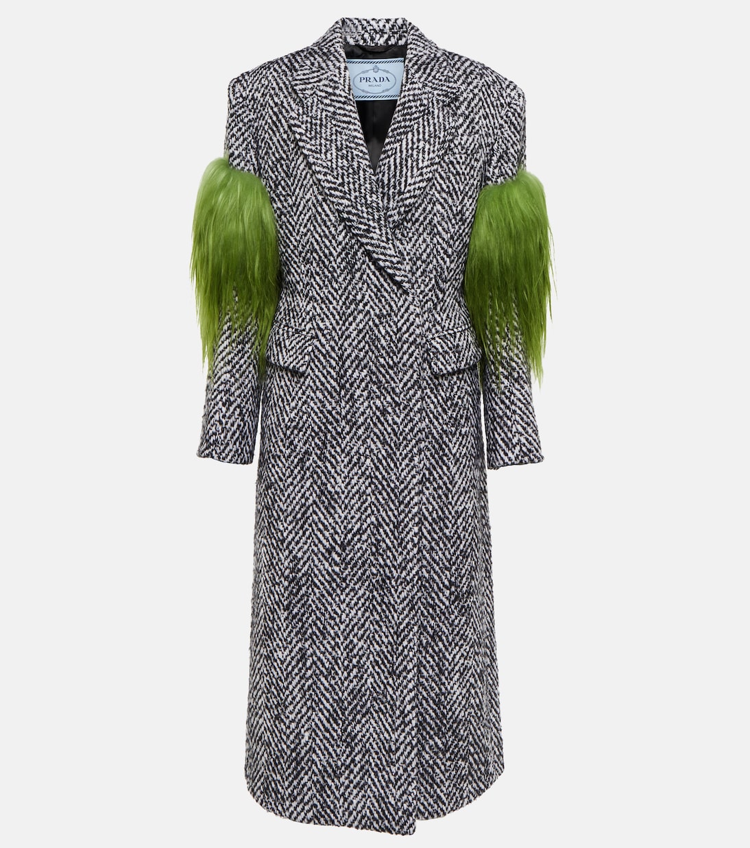 Abrigo de tweed con borrego | Prada