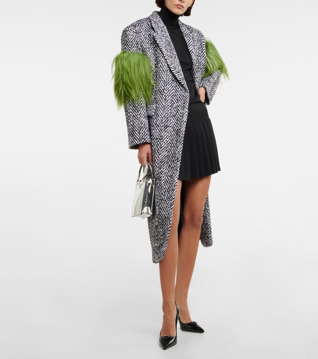 Abrigo de tweed con borrego | Prada