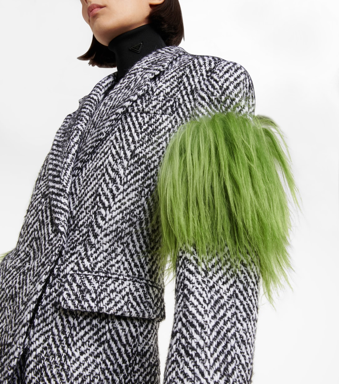 Abrigo de tweed con borrego | Prada