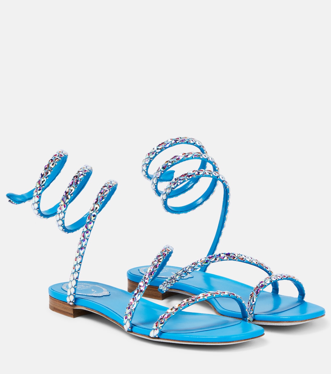 Crystal-embellished satin sandals | Rene Caovilla