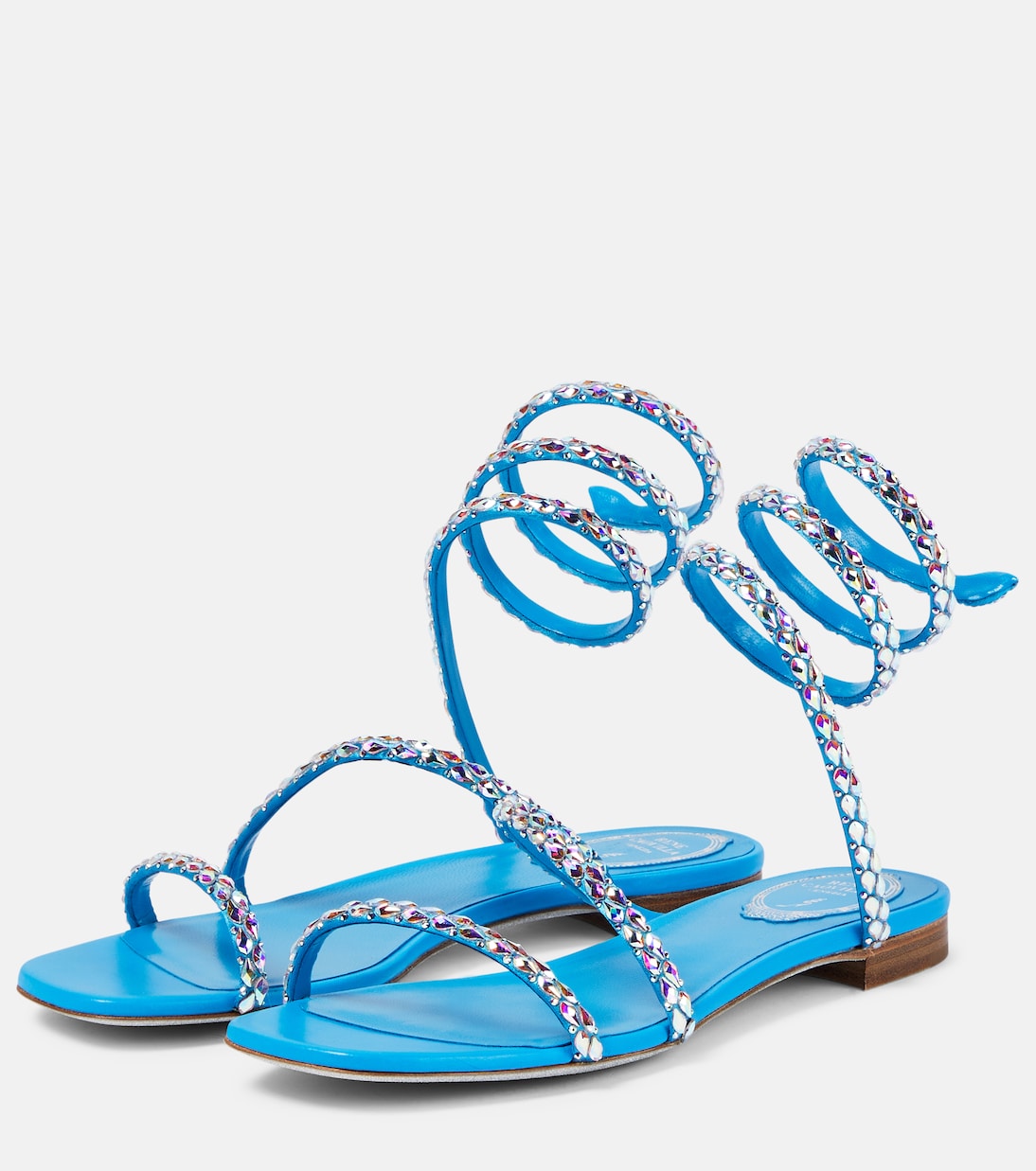 Crystal-embellished satin sandals | Rene Caovilla