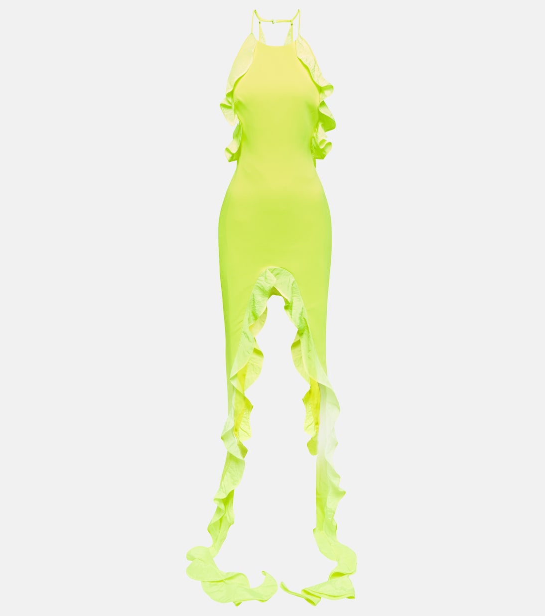 Asymmetric ruffled midi dress | David Koma