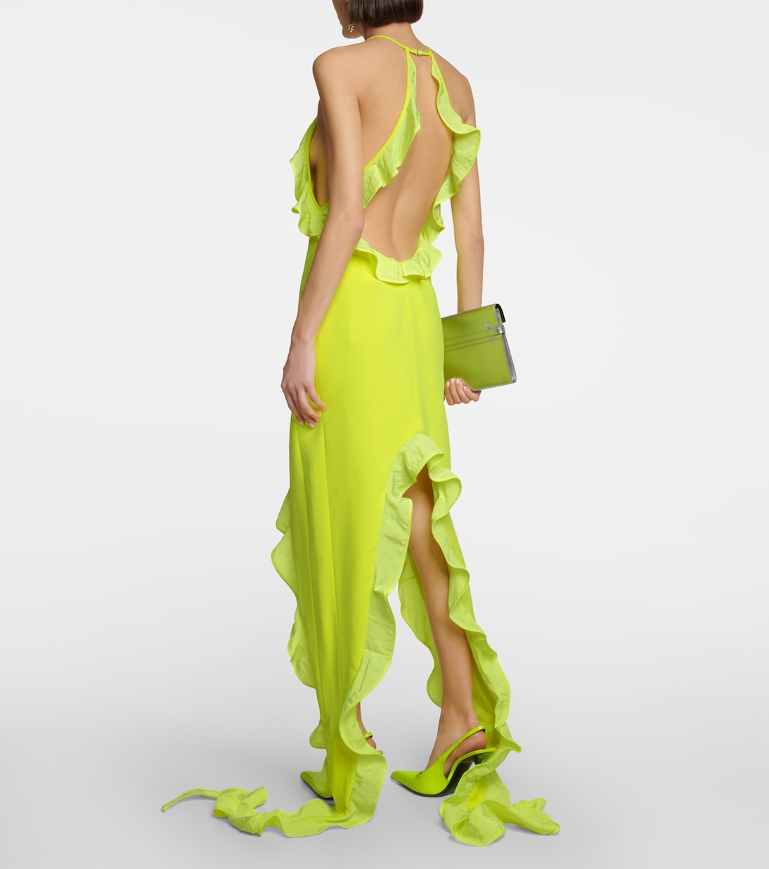 Asymmetric ruffled midi dress | David Koma