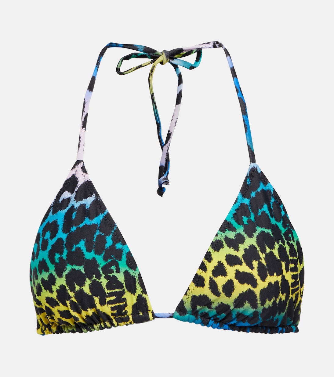 Leopard-print triangle bikini top | Ganni