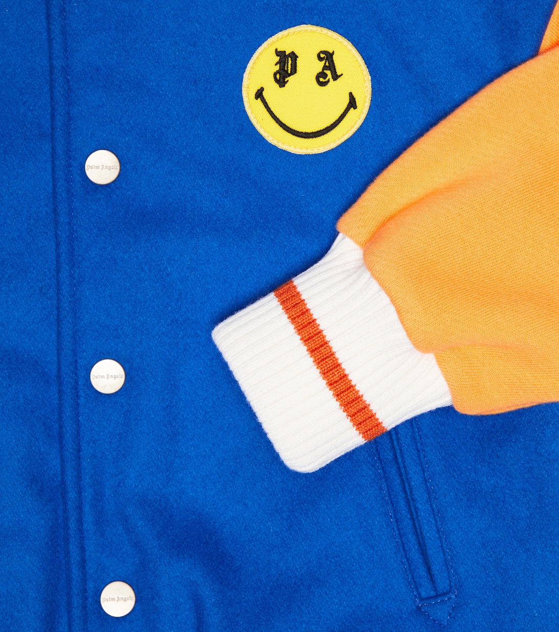 Colorblocked wool-blend varsity jacket | Palm Angels Kids