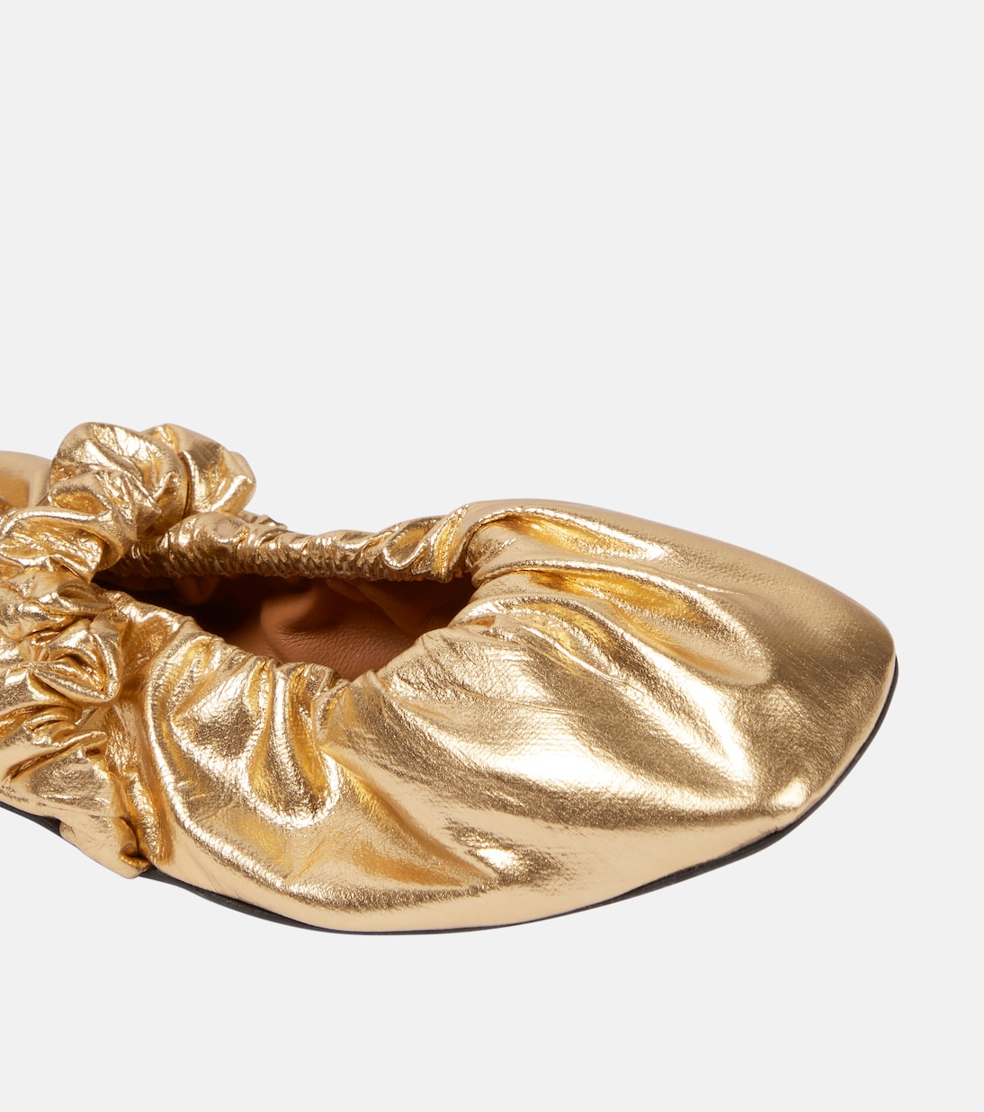 Scrunchie metallic ballet flats | Ganni