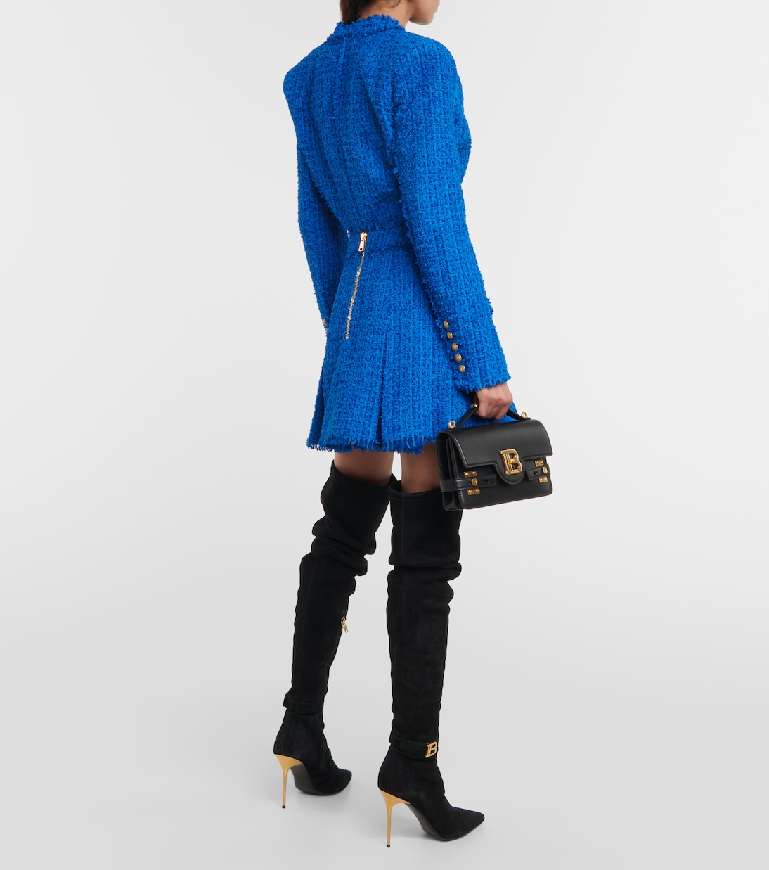 Minigonna in tweed a pieghe | Balmain