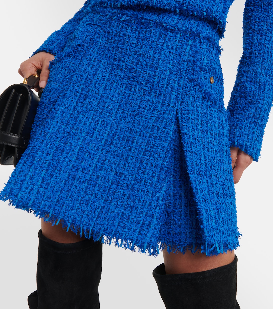 Minigonna in tweed a pieghe | Balmain