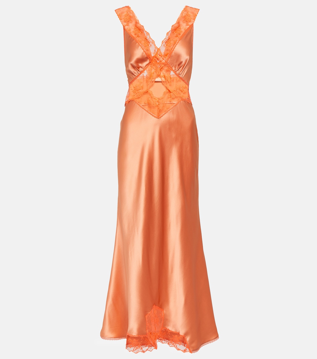 Aries lace-trimmed silk maxi dress | SIR
