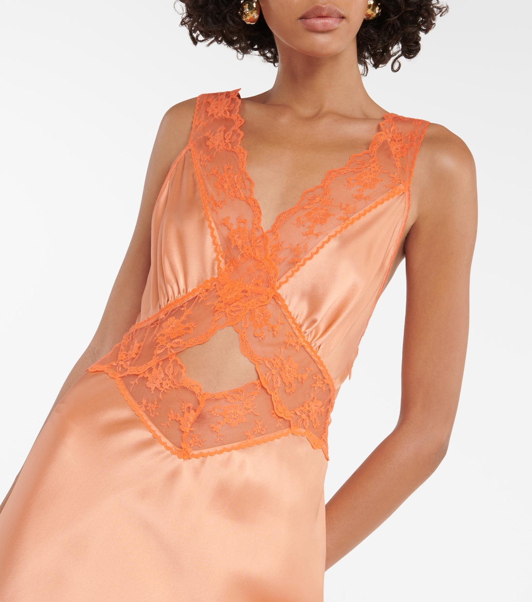 Aries lace-trimmed silk maxi dress | SIR