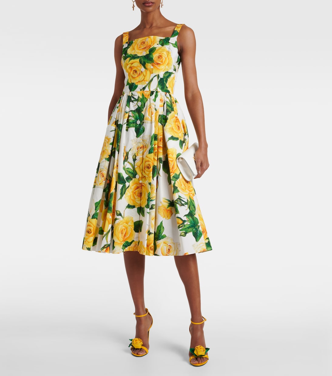 Abito midi in cotone con stampa | Dolce&Gabbana