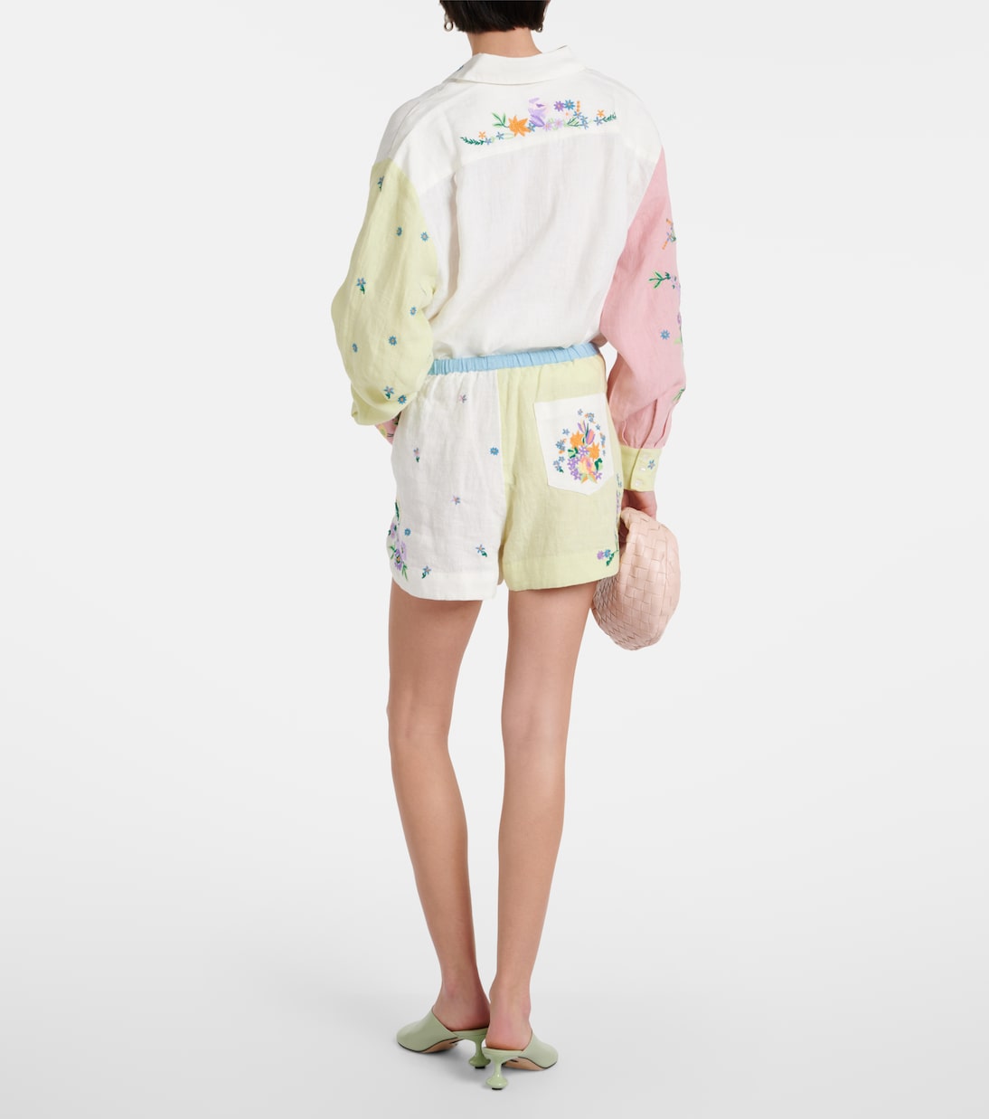Shorts Willa in lino con ricamo | Alémais