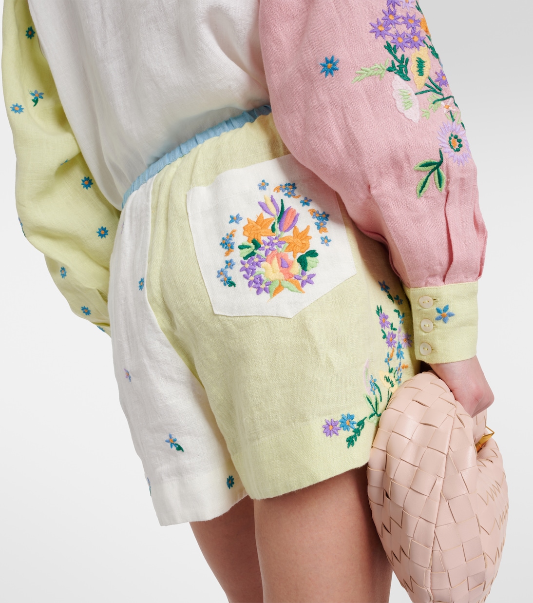 Shorts Willa in lino con ricamo | Alémais