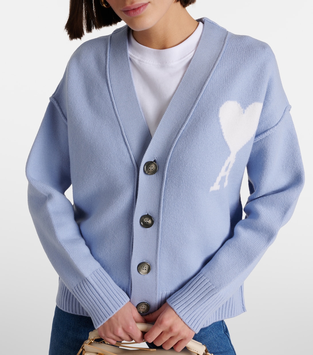 Ami de Cœur wool cardigan  | Ami Paris