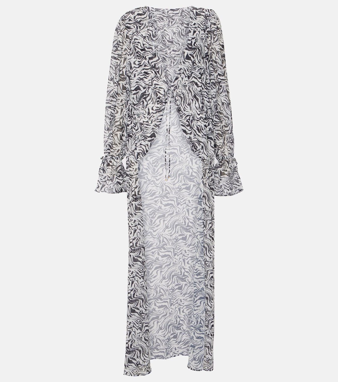 Zebra-print chiffon beach cover-up | Bananhot