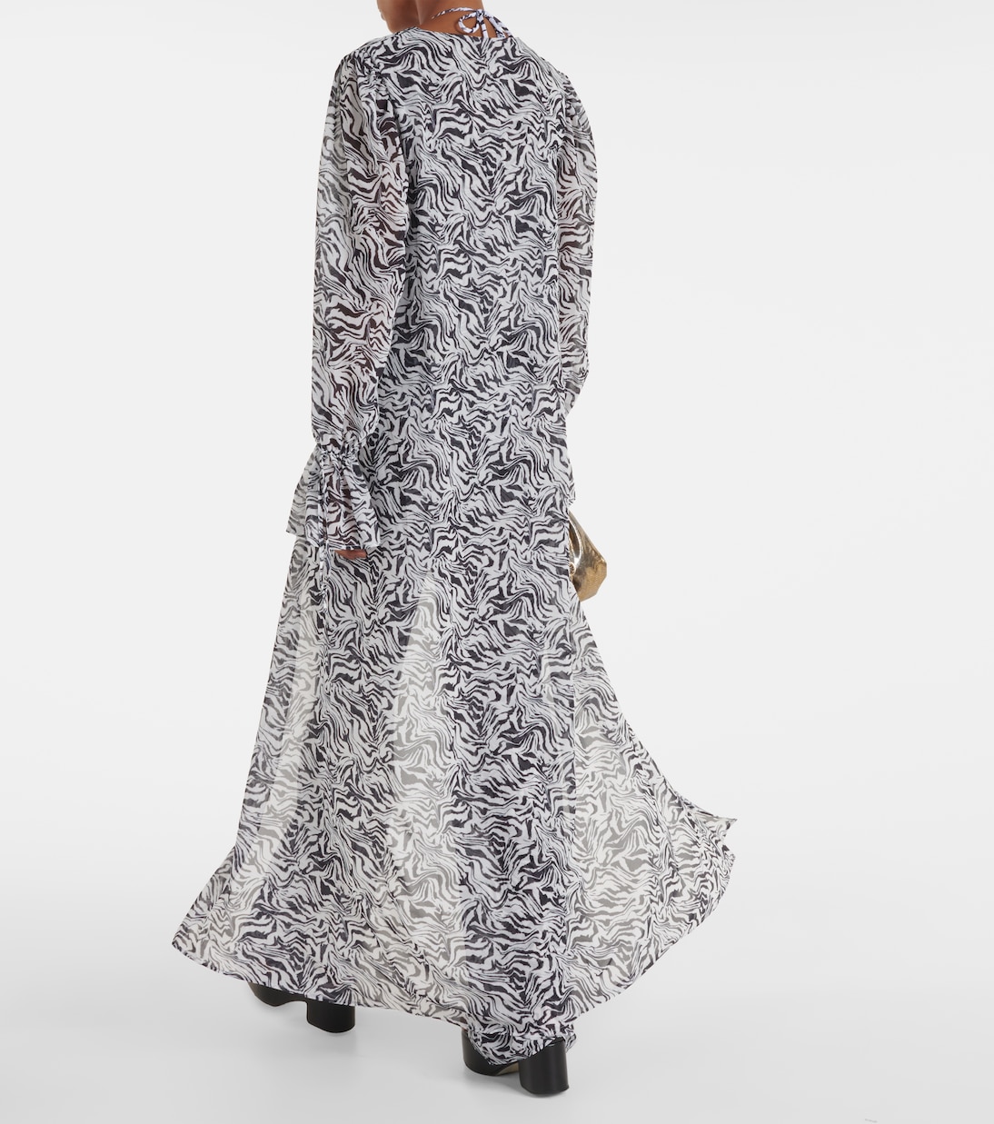 Zebra-print chiffon beach cover-up | Bananhot