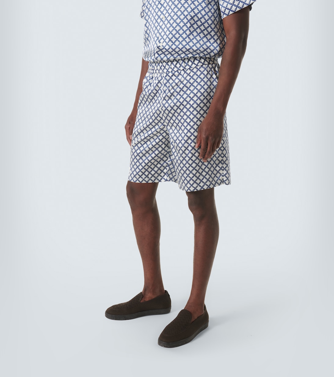 Shorts Palma de mezcla de seda estampada | Frescobol Carioca