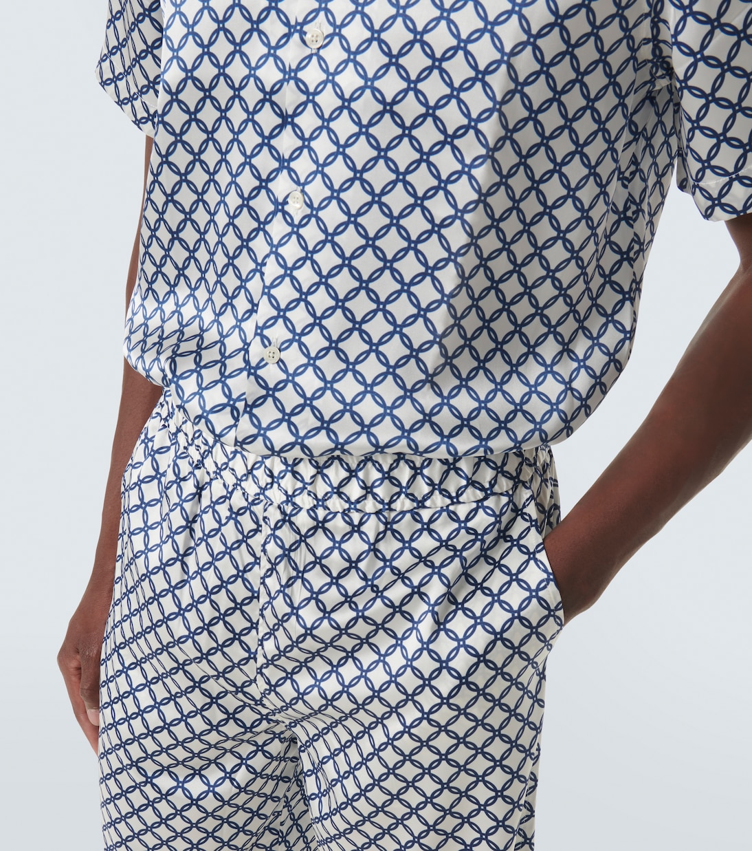 Shorts Palma de mezcla de seda estampada | Frescobol Carioca