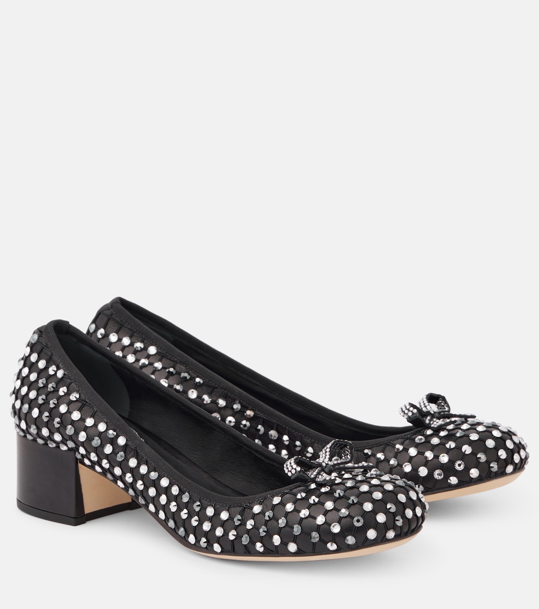 Pumps aus Leder mit Kristallen | Rene Caovilla