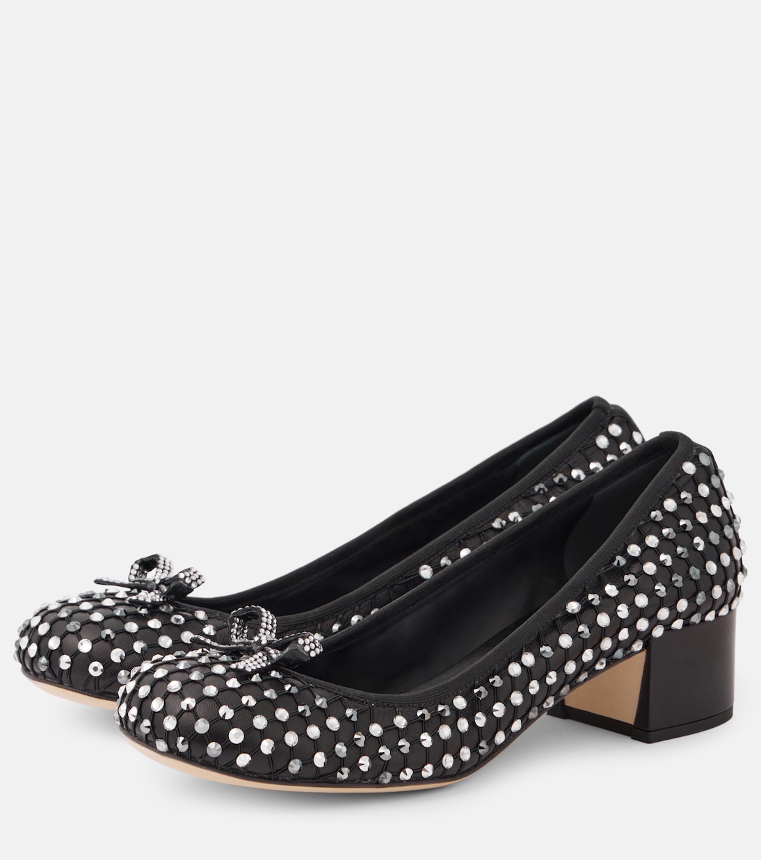 Pumps aus Leder mit Kristallen | Rene Caovilla