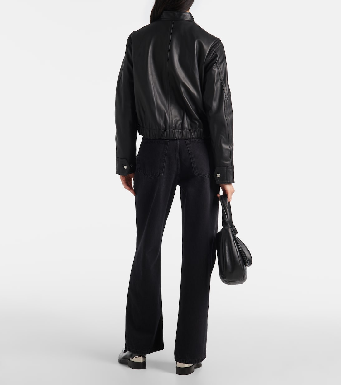 Chaqueta bomber cropped de piel | Vince