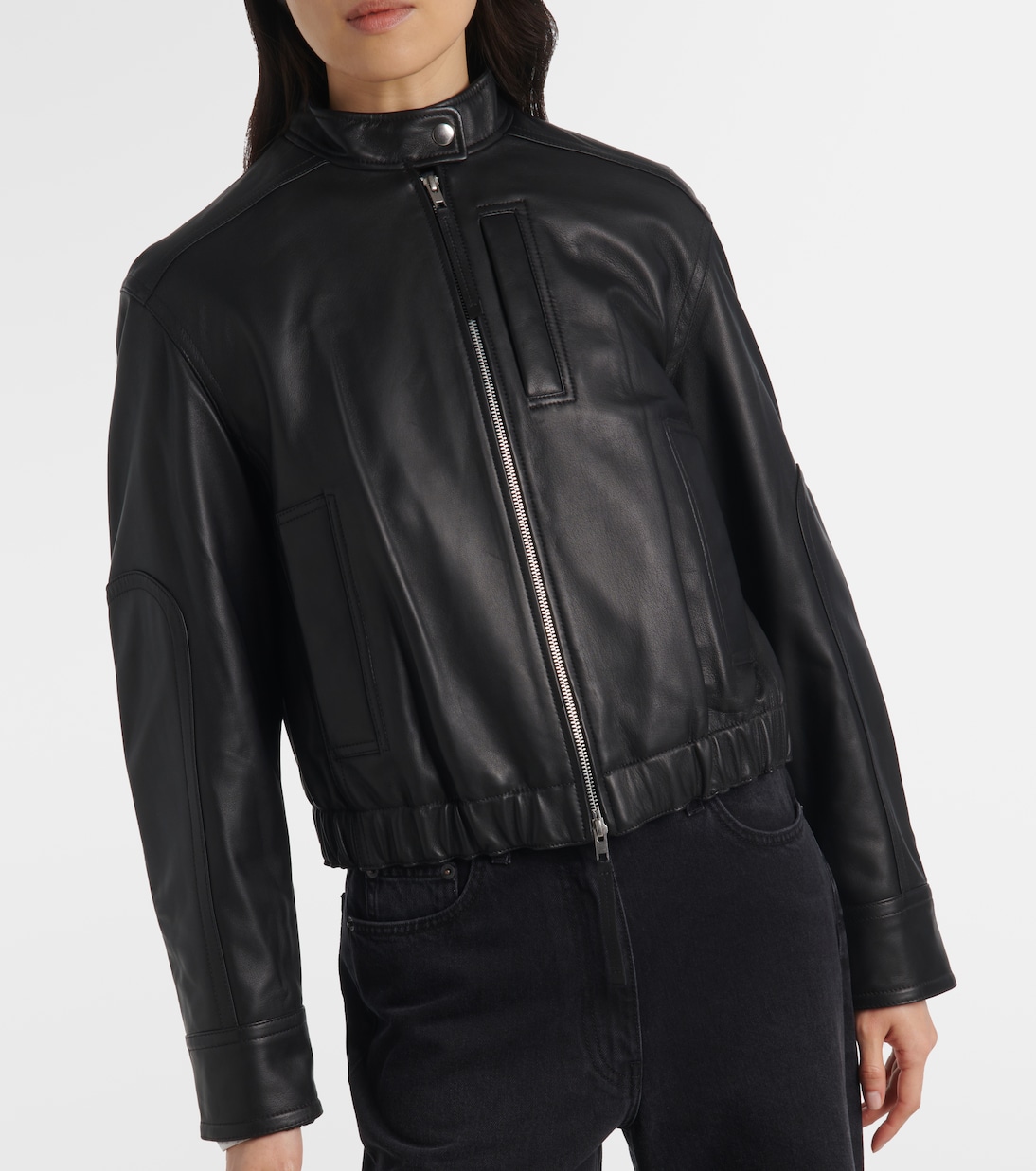 Chaqueta bomber cropped de piel | Vince