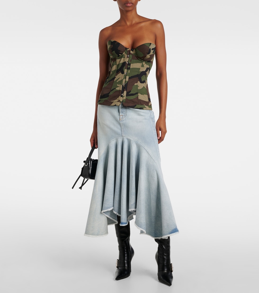 Jupe midi Godet en jean | Vetements