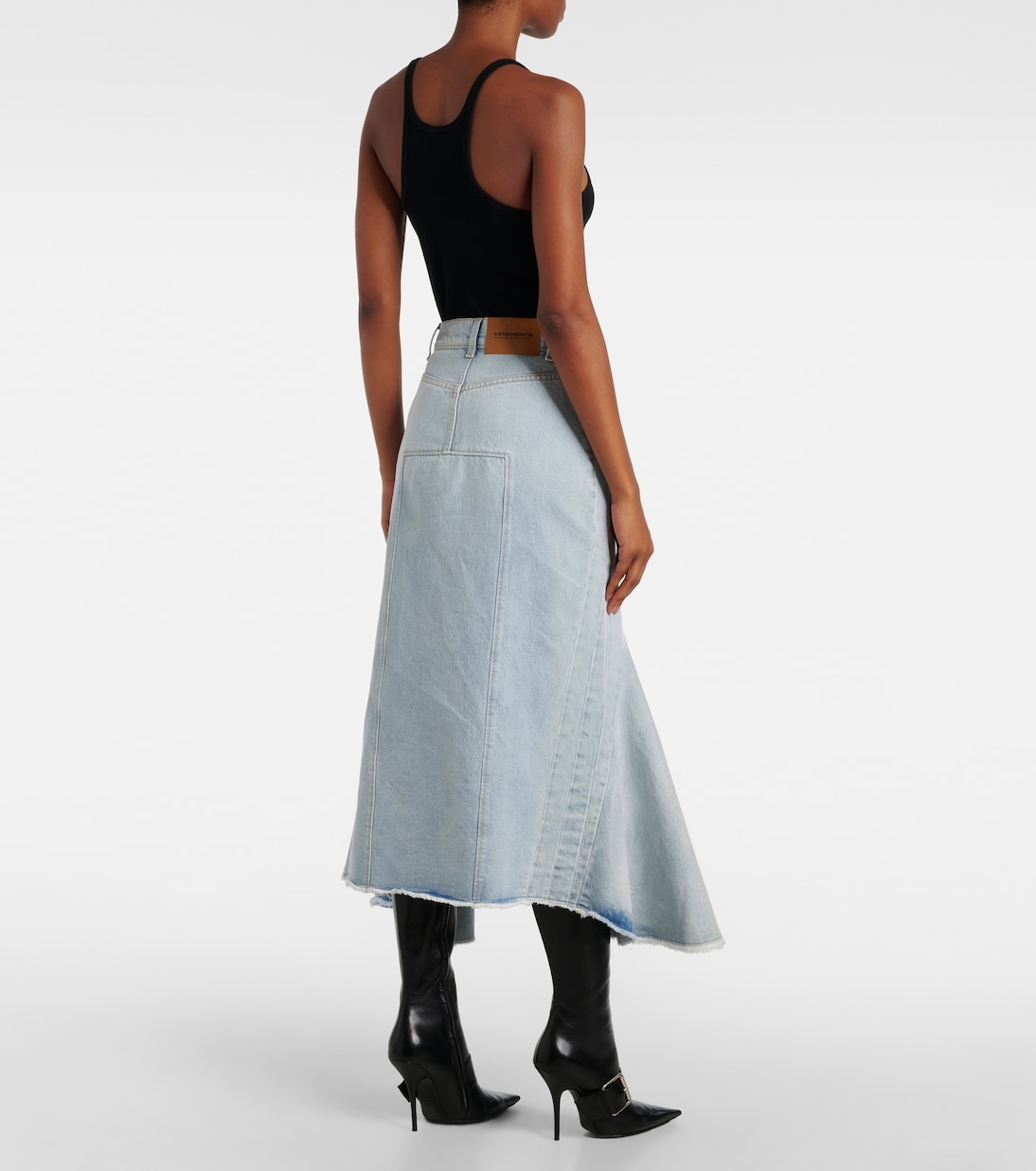 Jupe midi Godet en jean | Vetements