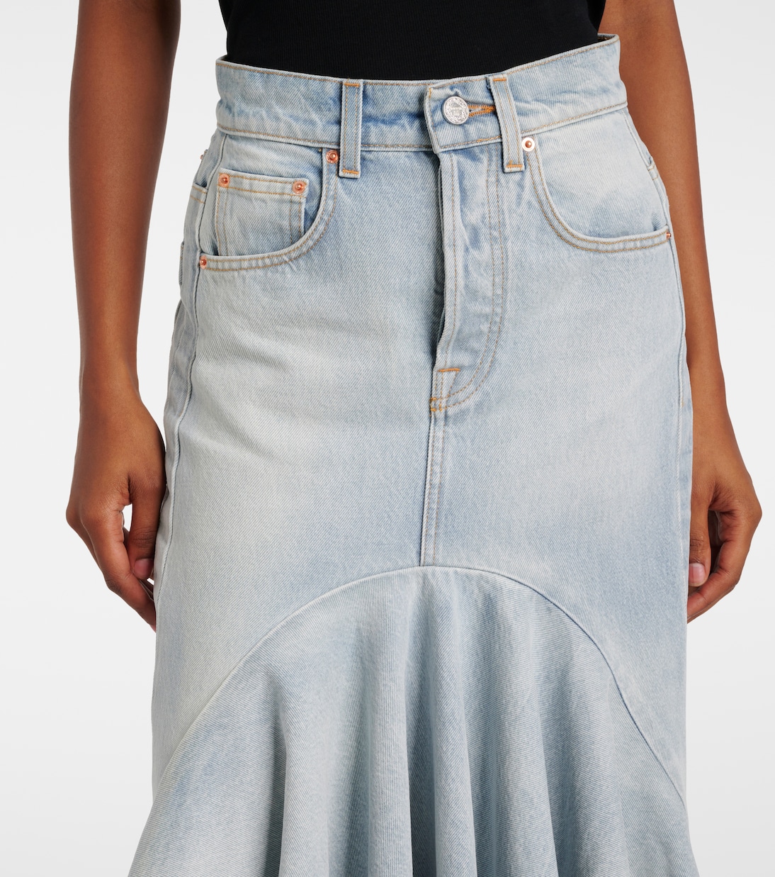 Jupe midi Godet en jean | Vetements