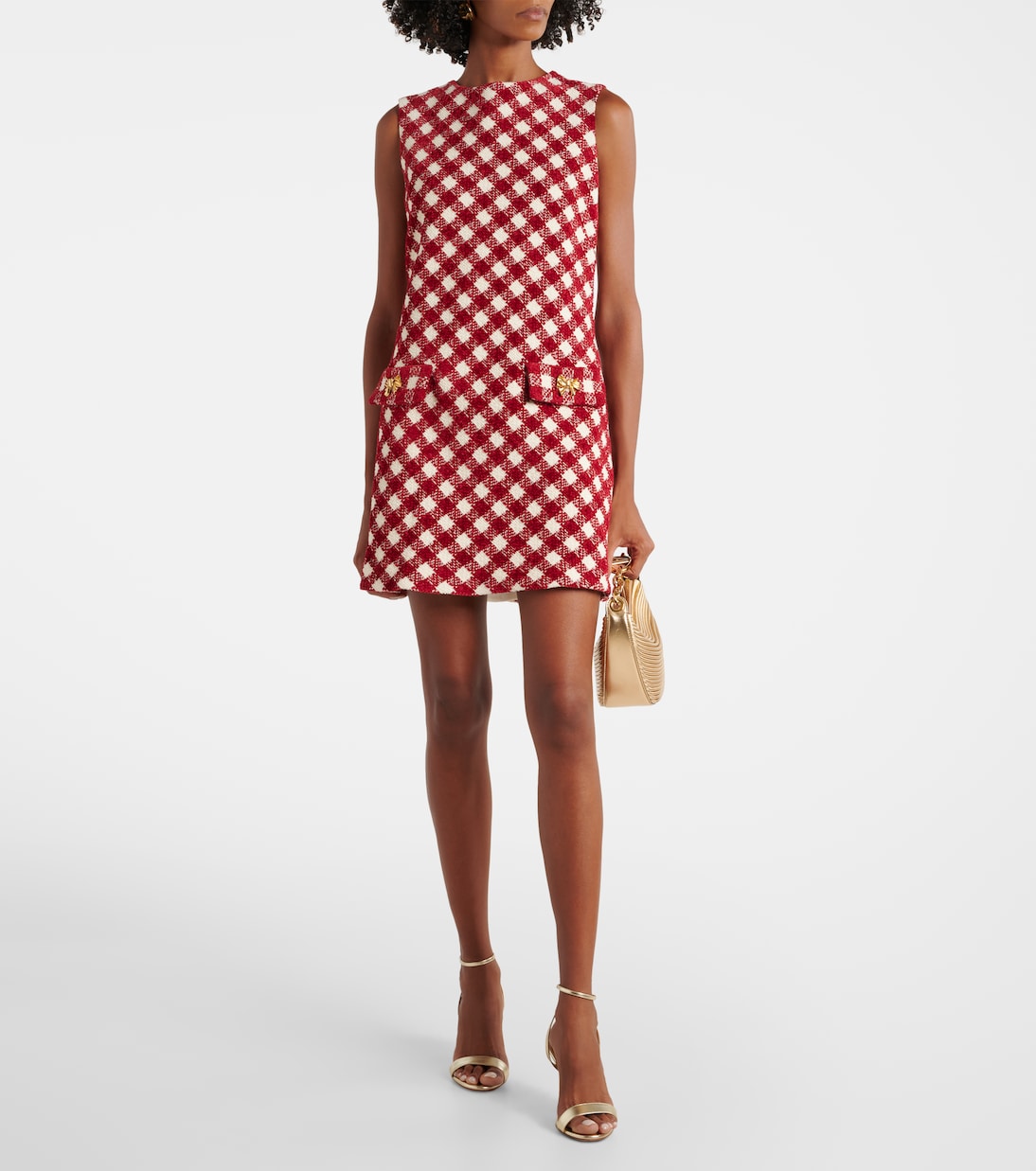 Abito corto in tweed a quadri | Oscar de la Renta