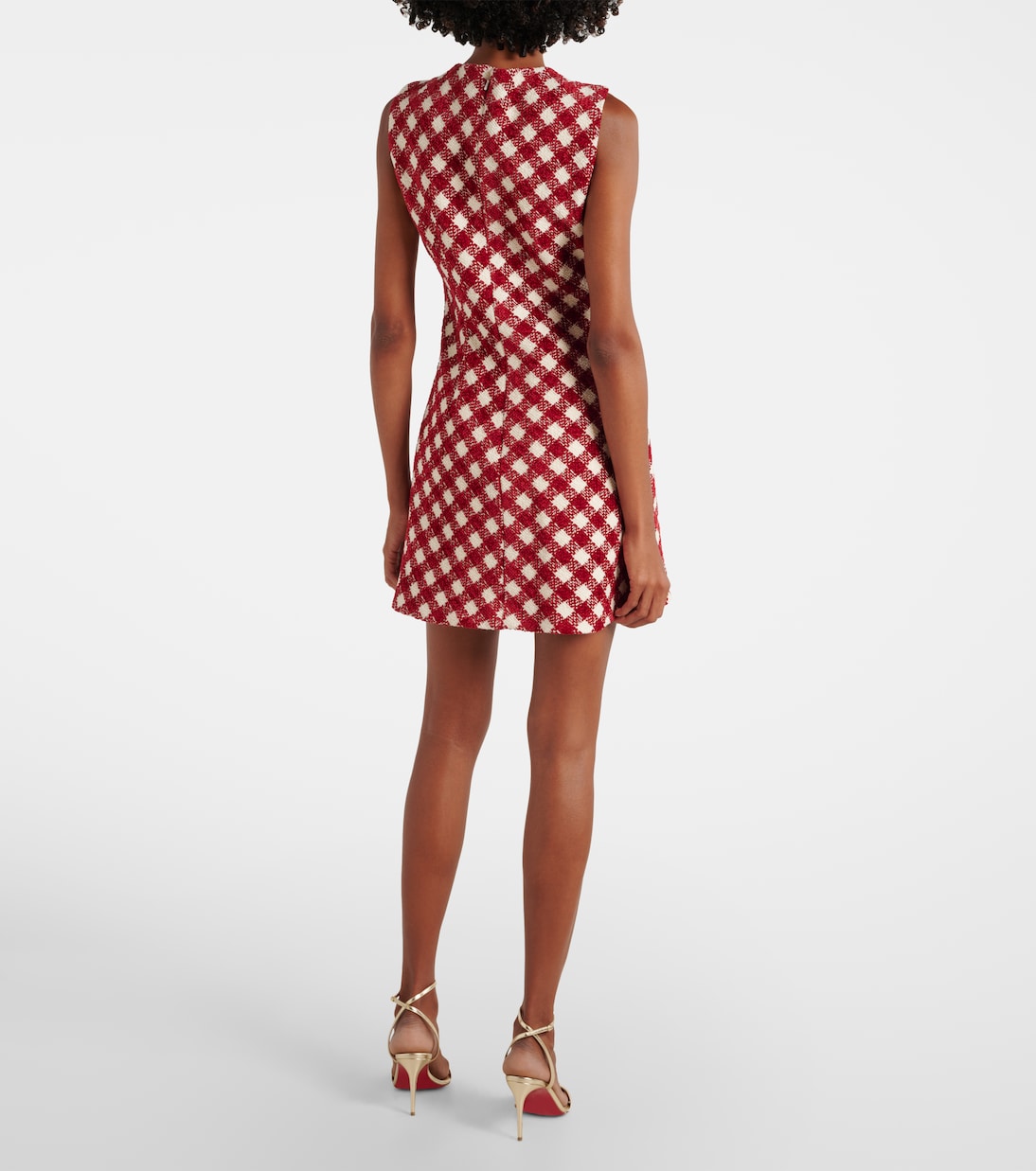 Abito corto in tweed a quadri | Oscar de la Renta