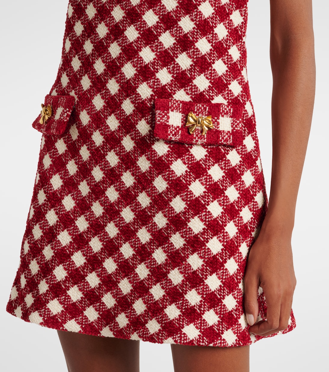 Abito corto in tweed a quadri | Oscar de la Renta