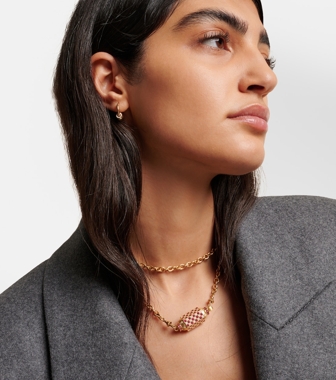 Collier Check en or 18 ct, diamants et rubis | Marie Lichtenberg
