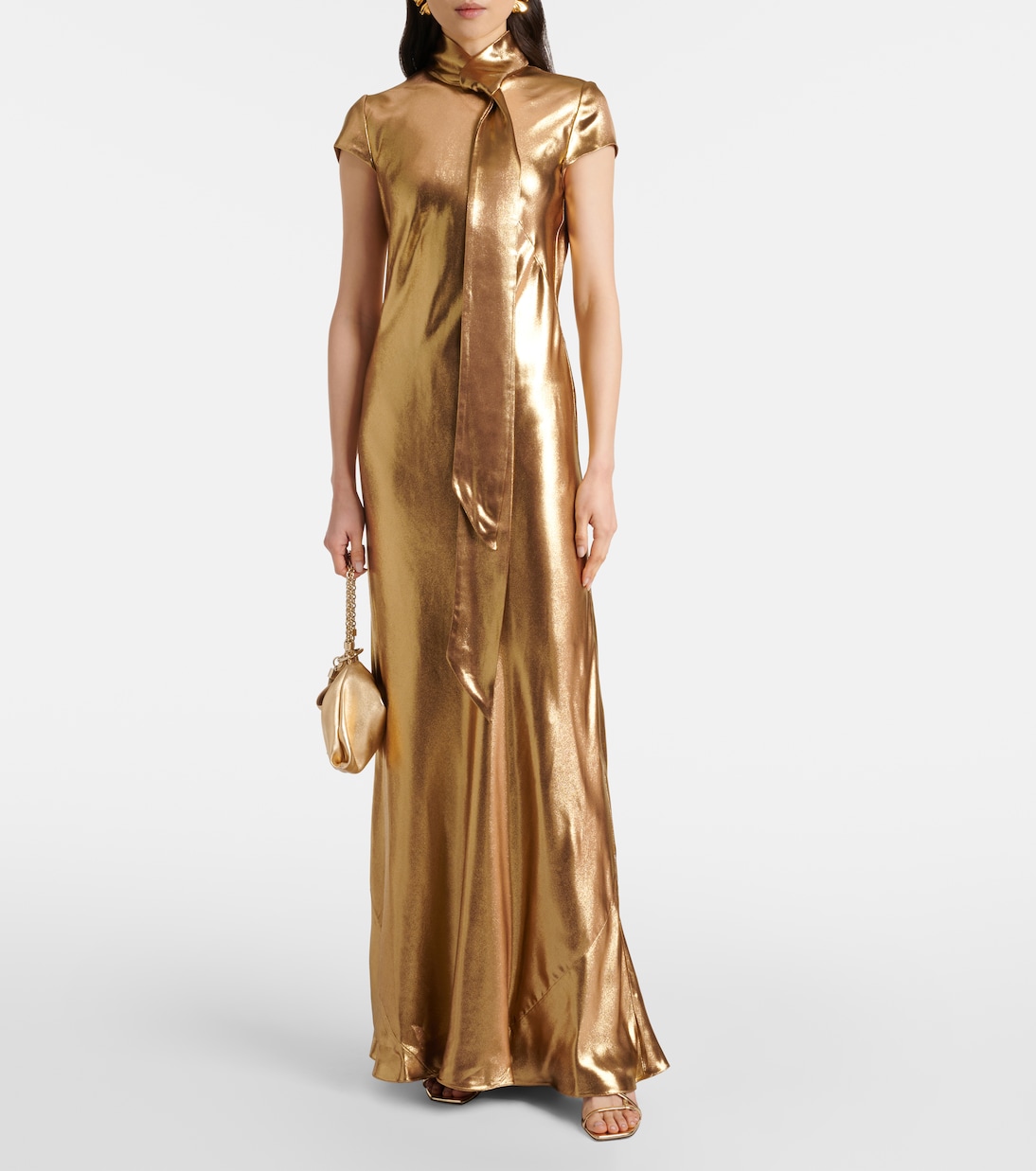 Robe longue Solar Gaze en satin | Galvan
