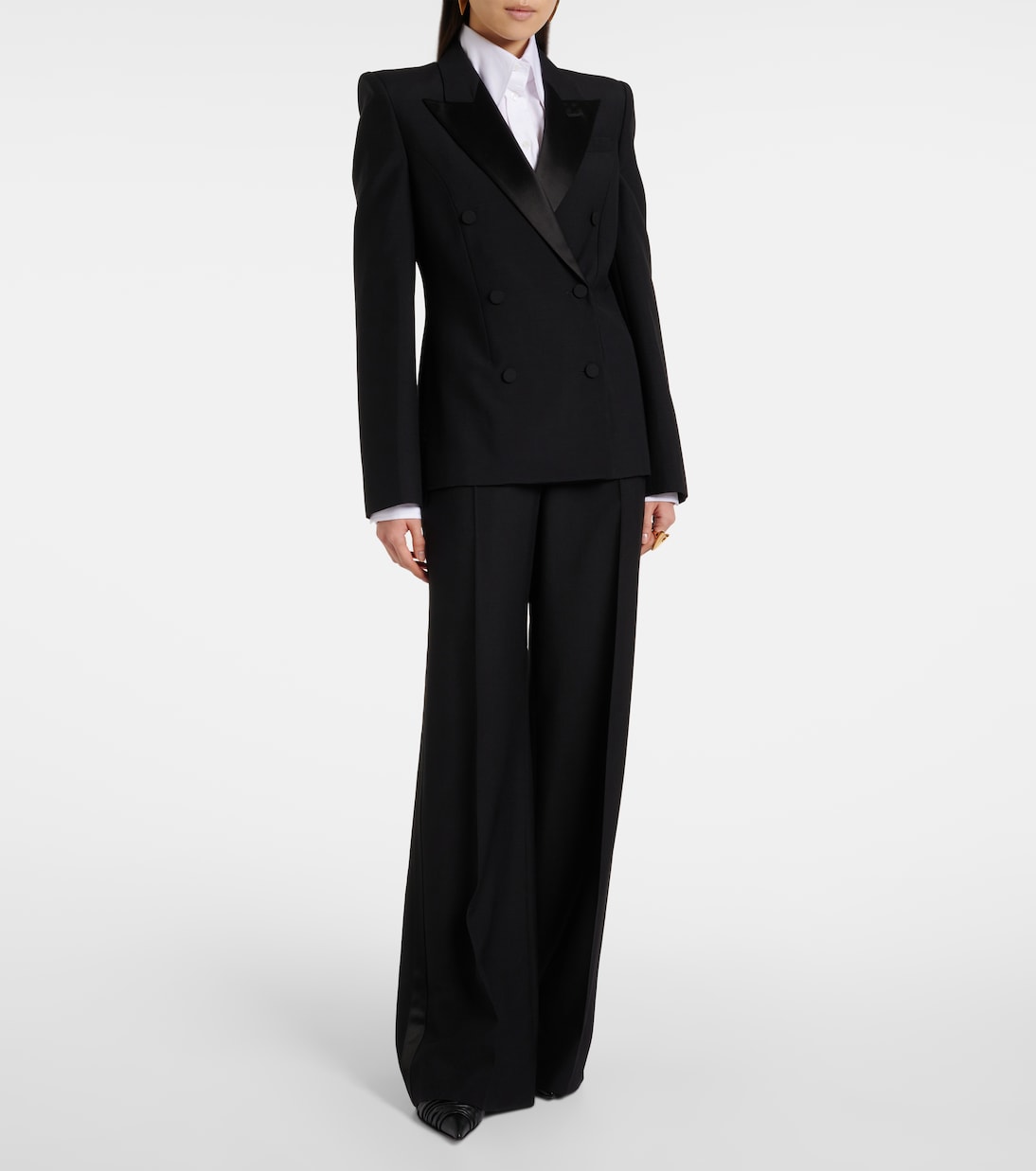 Wool and mohair wide-leg tuxedo pants | McQueen