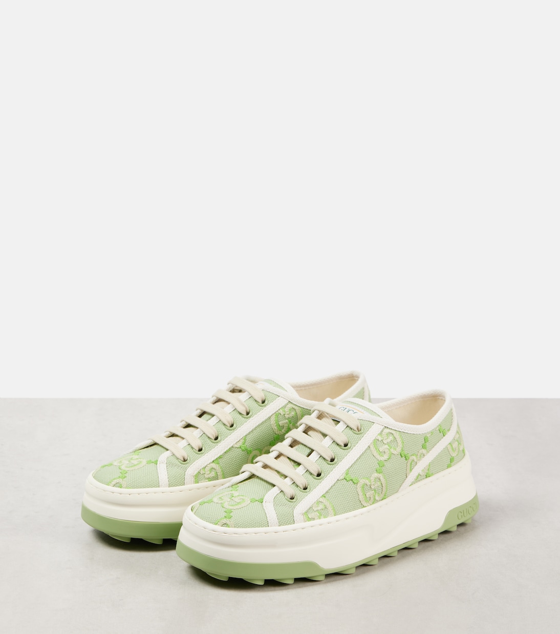 Scarpe da ginnastica Gucci Tennis 1977 con piattaforma GG, stile giovane e moderno