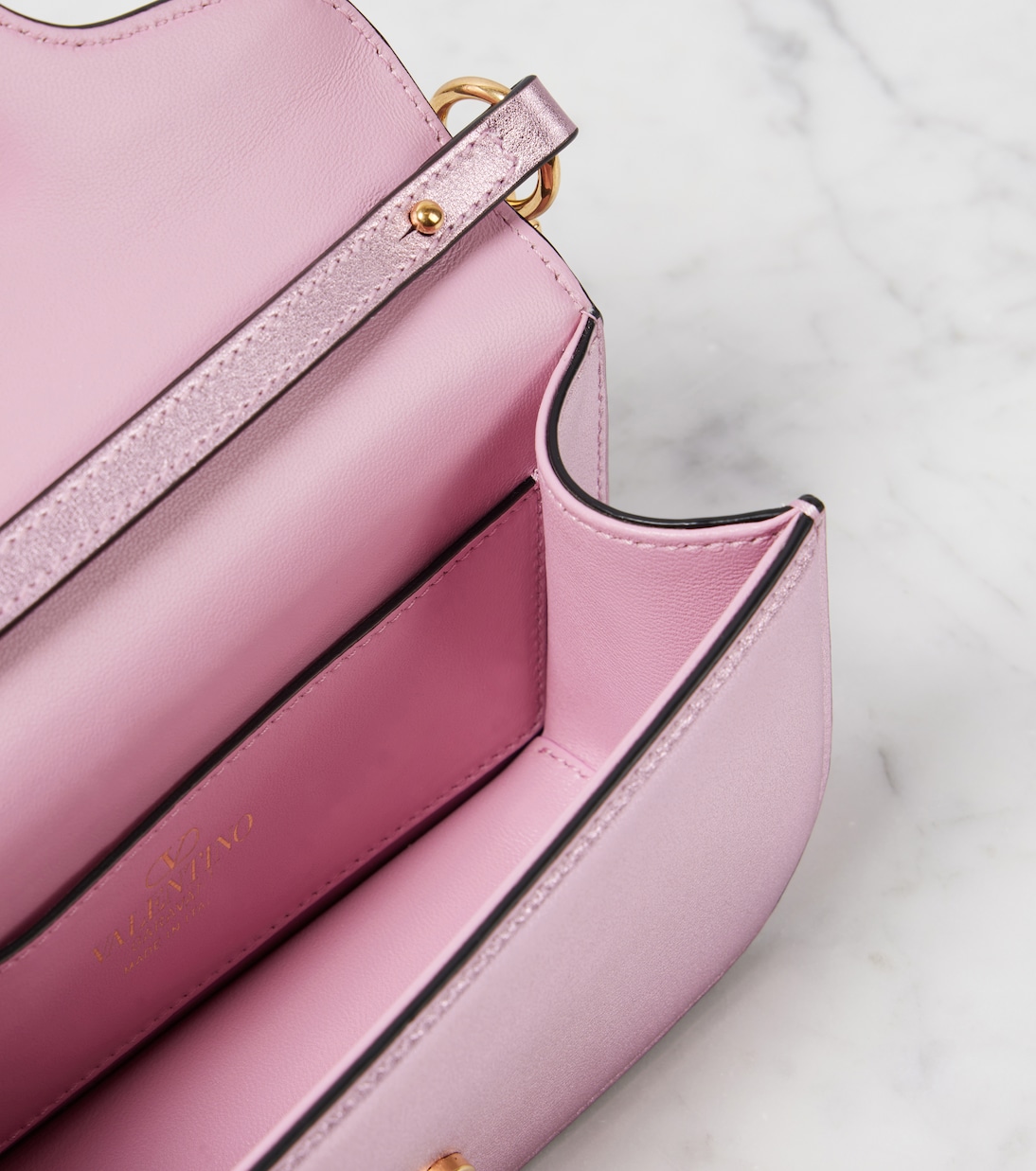 Locò Small metallic leather shoulder bag | Valentino Garavani