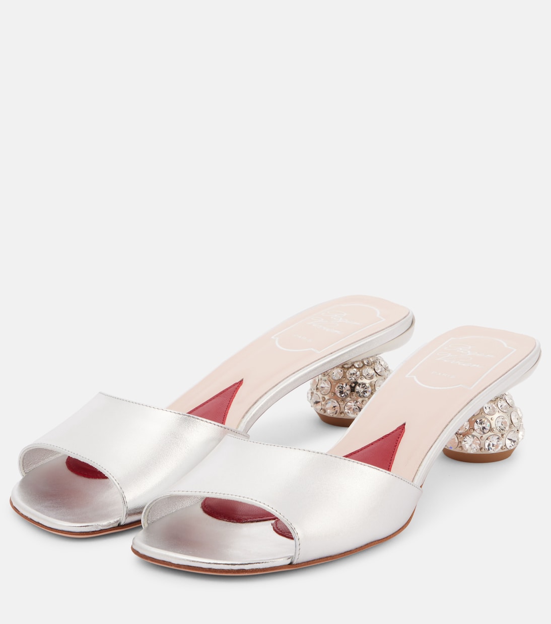 Mules in pelle con cristalli | Roger Vivier
