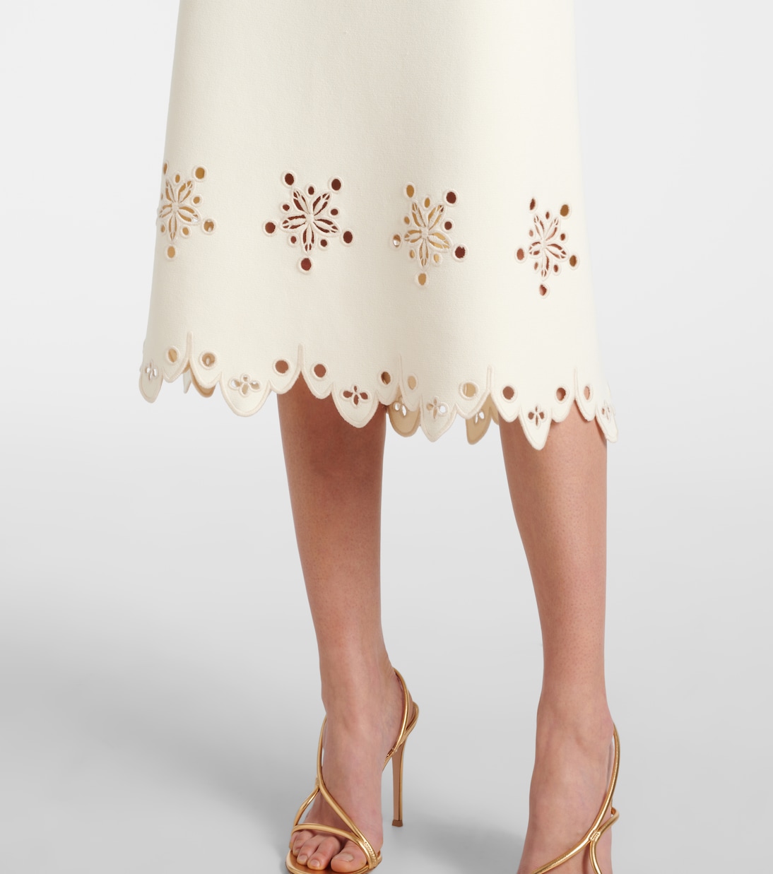 Falda midi Melly de crepé festoneada | Altuzarra