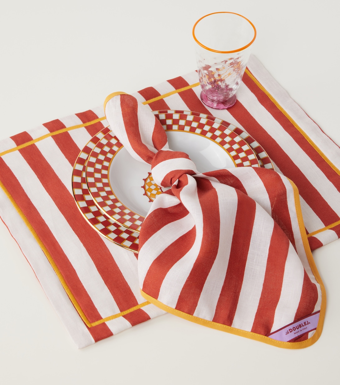 Riviera Mattone set of 2 linen placemats | La DoubleJ