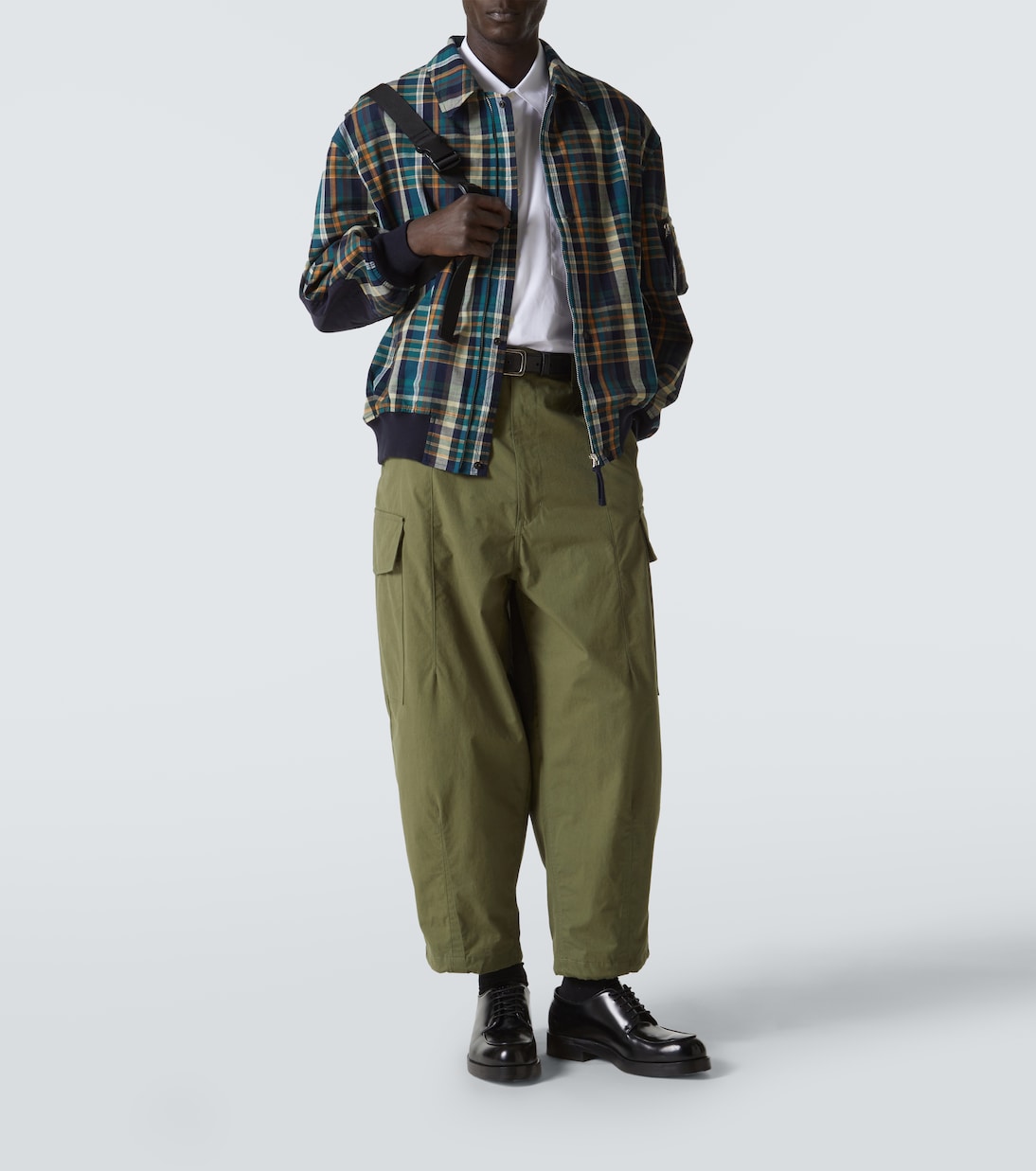 Giacca blouson in cotone e lino a quadri | Comme des Garçons Homme