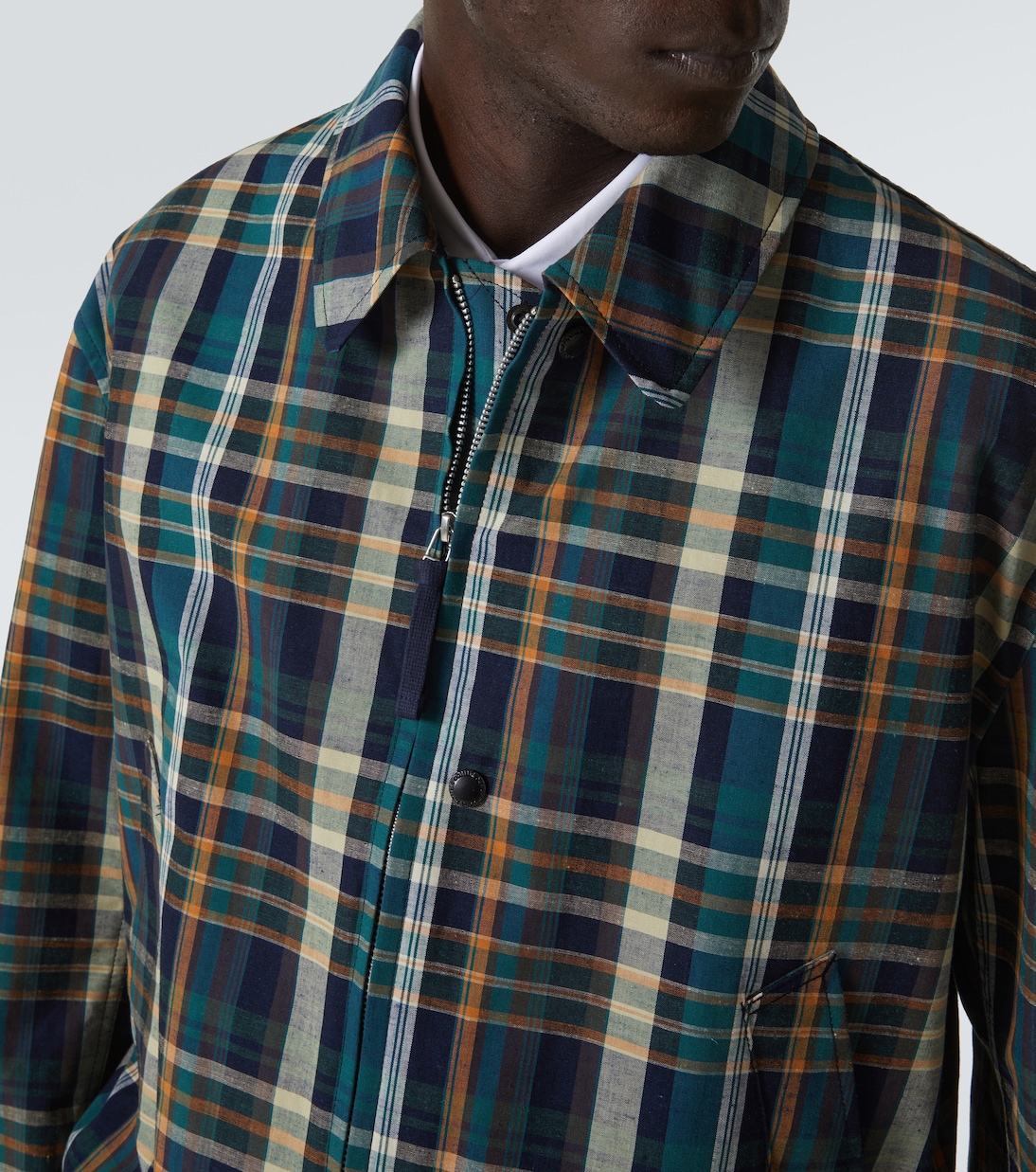 Giacca blouson in cotone e lino a quadri | Comme des Garçons Homme