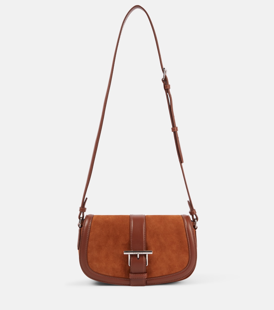 Borsa a tracolla T-Bar Small in suede | McQueen