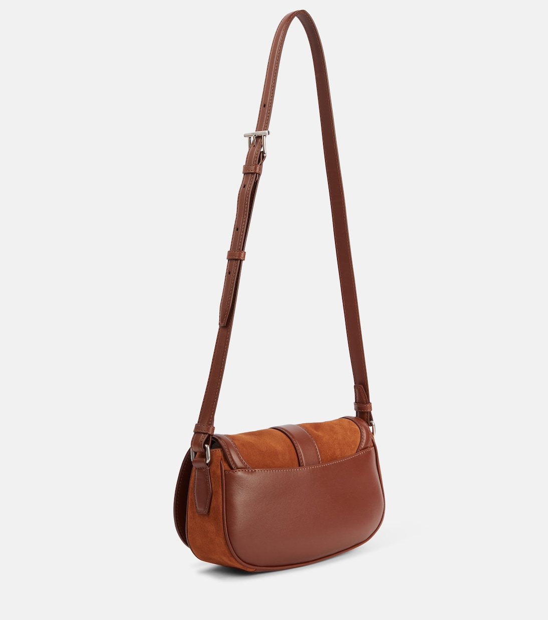 Borsa a tracolla T-Bar Small in suede | McQueen