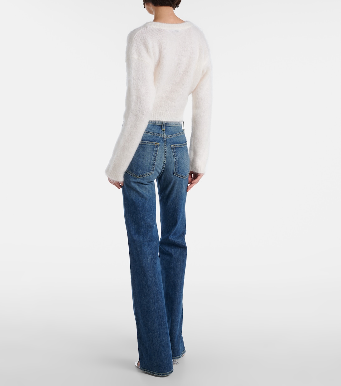 Cardigan brodé en mohair mélangé  | Alessandra Rich