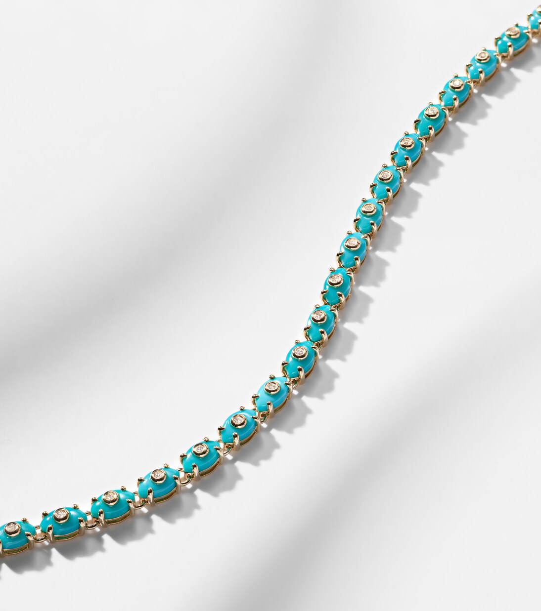 Eternity 14kt gold bracelet with turquoise and diamonds | Sydney Evan